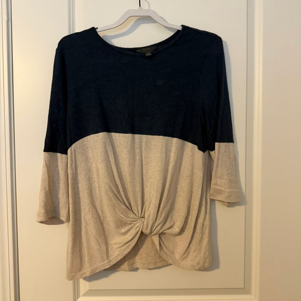 Samantha Front Twist Brushed Knit Top